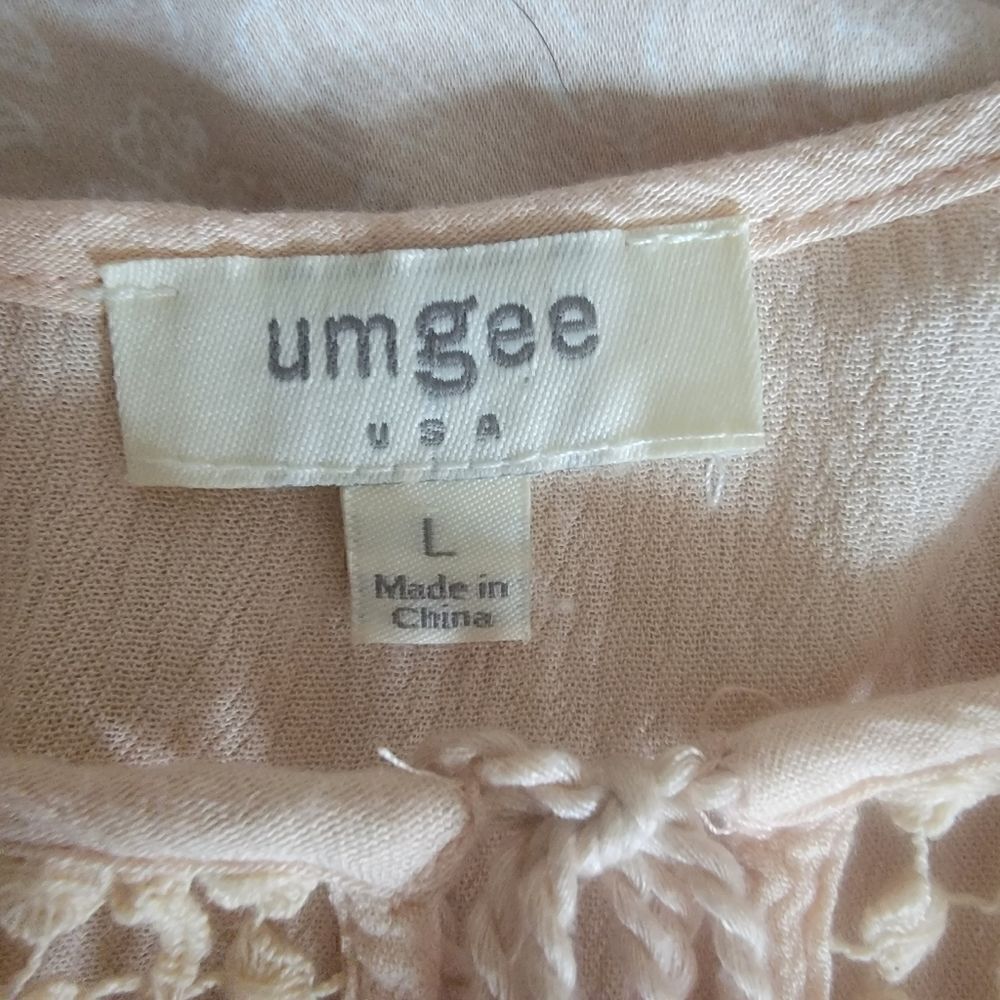 Umgee Color Block Boho Tunic with Bell Sleeves. Size L. - Picture 8 of 10